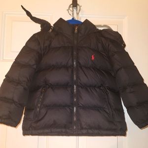 Toddler Polo Black Coat 3/3t